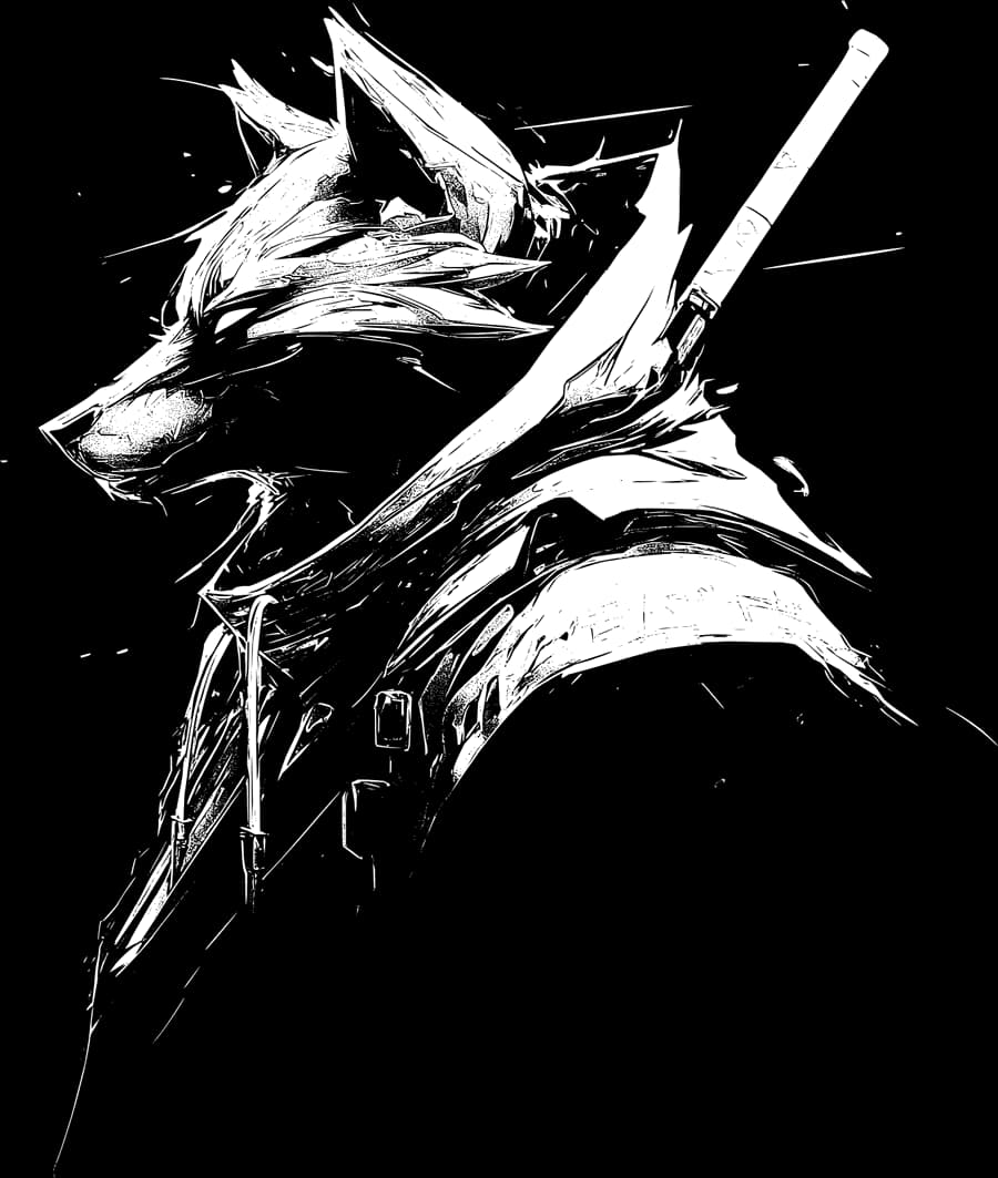 Der Wolf als Strichzeichnung